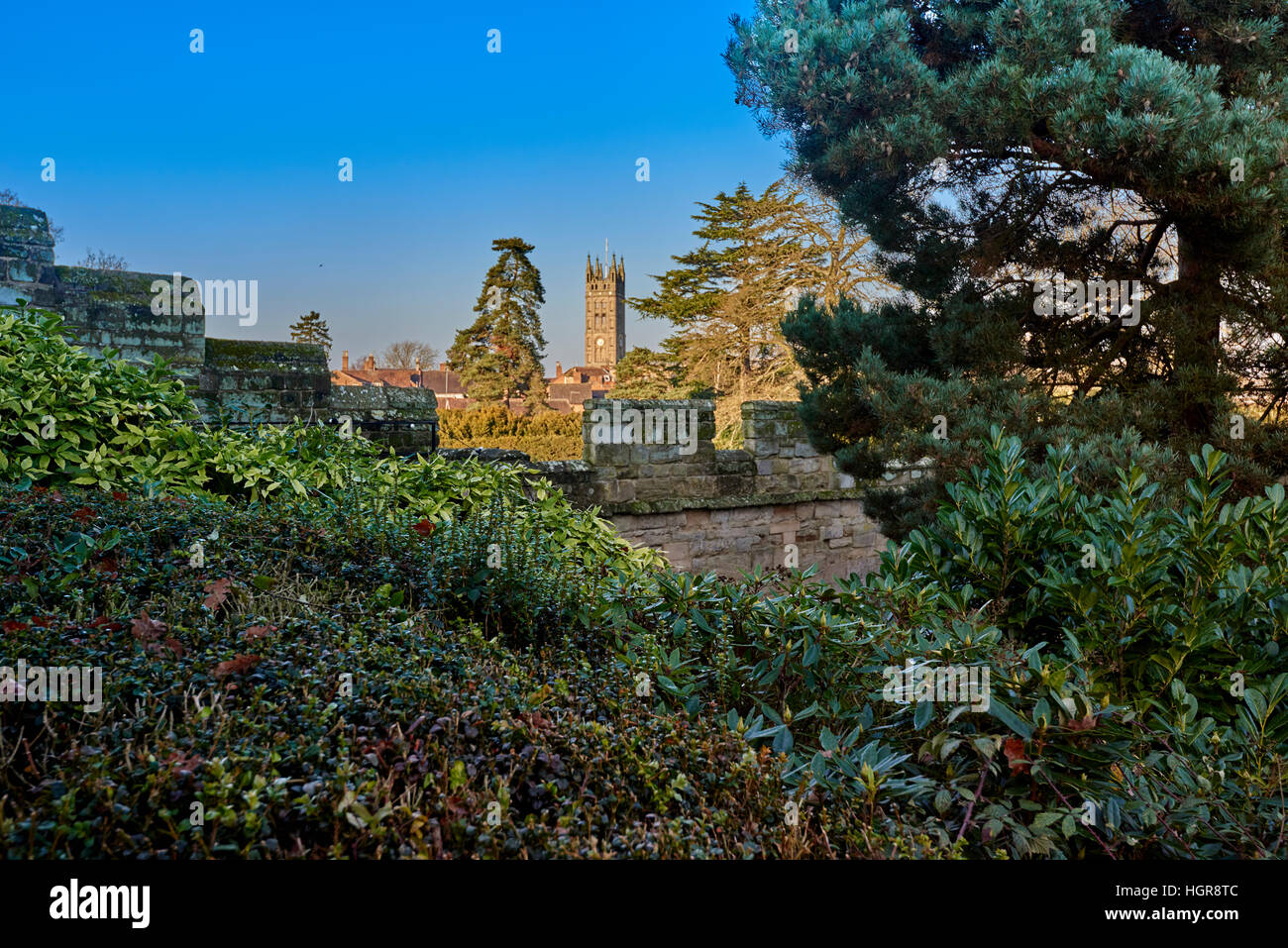 Il Castello di Warwick è un castello medievale sviluppato a partire da un originale costruita da Guglielmo il Conquistatore nel 1068. Foto Stock