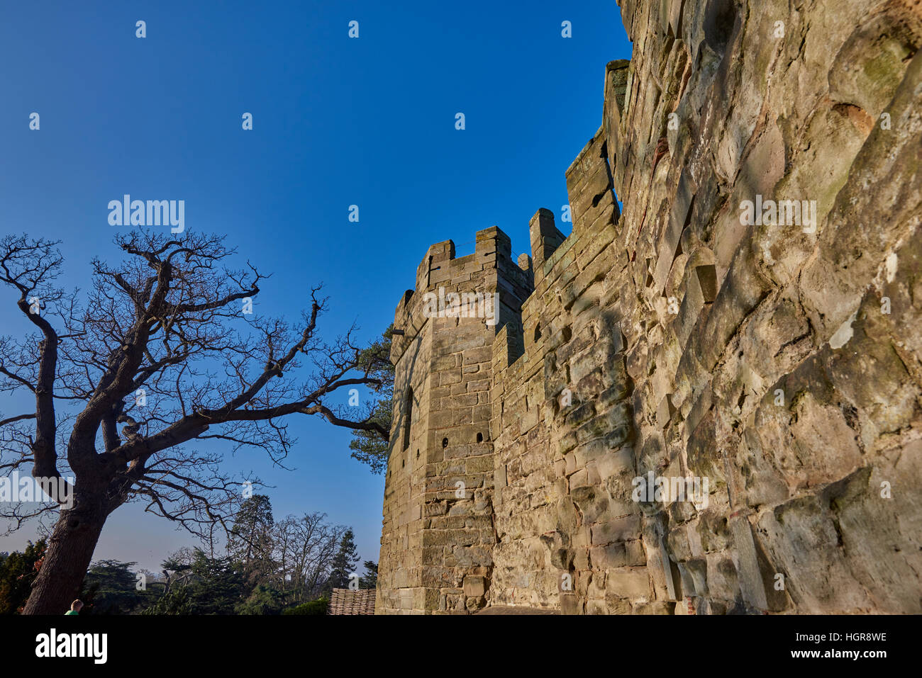 Il Castello di Warwick è un castello medievale sviluppato a partire da un originale costruita da Guglielmo il Conquistatore nel 1068. Foto Stock