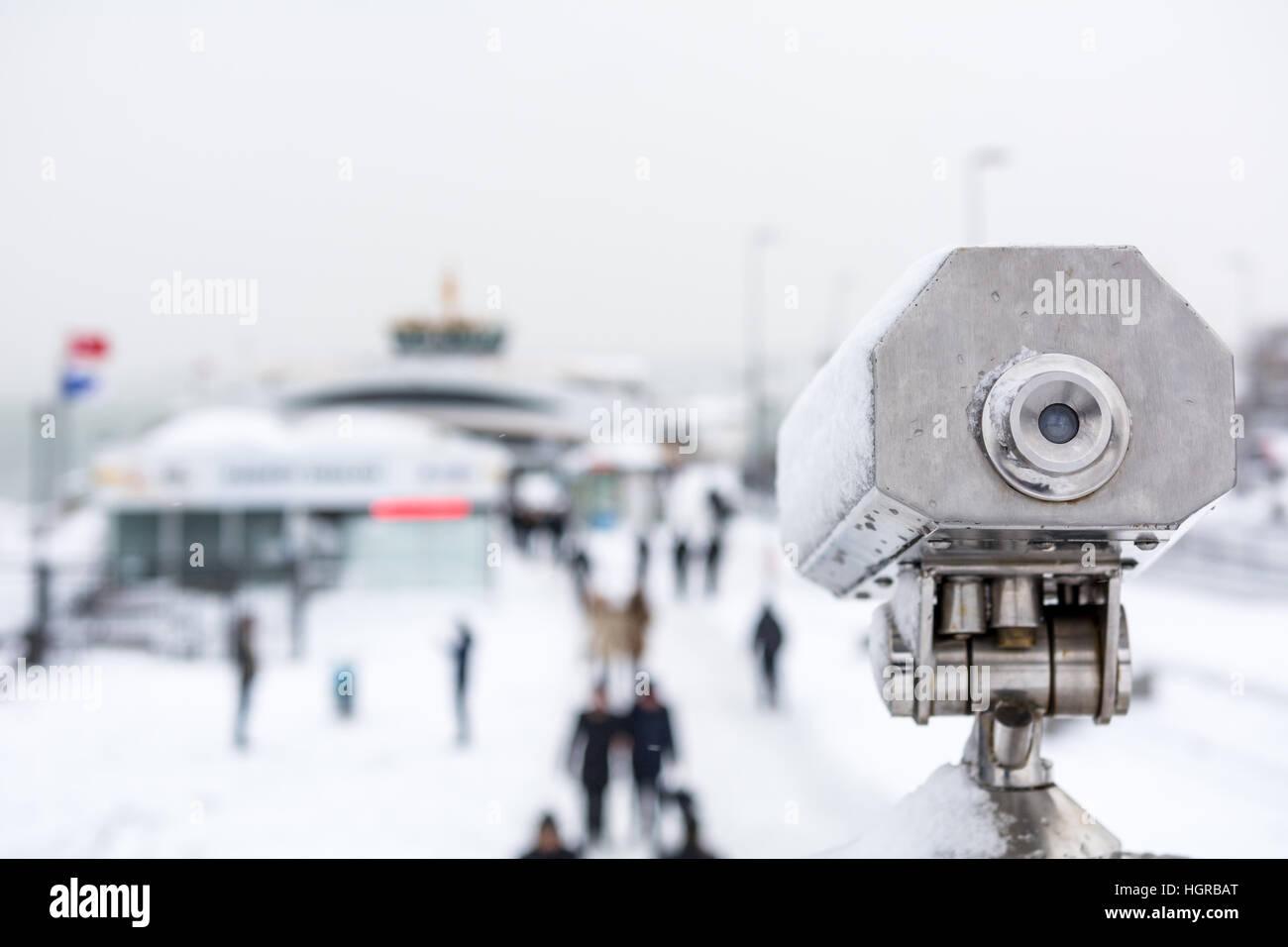Istanbul Eminönü nella neve Foto Stock
