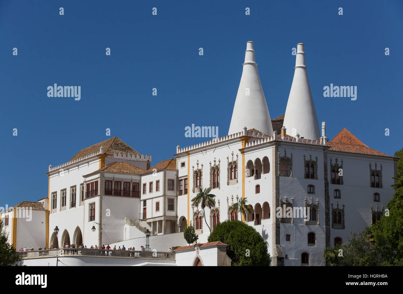 Palazzo Nazionale di Sintra, Sintra, Sito Patrimonio Mondiale dell'UNESCO, Portogallo Foto Stock