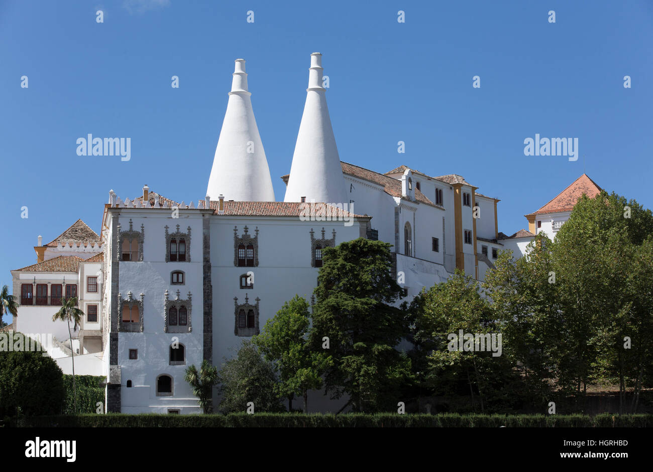 Palazzo Nazionale di Sintra, Sintra, Sito Patrimonio Mondiale dell'UNESCO, Portogallo Foto Stock