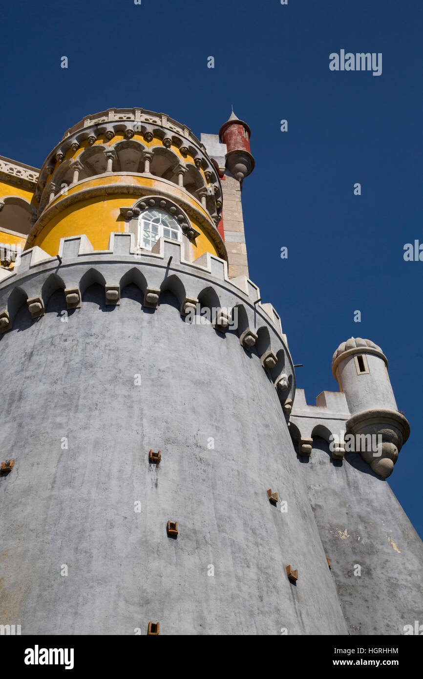 Pena il Palazzo Nazionale, Sintra, Sito Patrimonio Mondiale dell'UNESCO, Portogallo Foto Stock