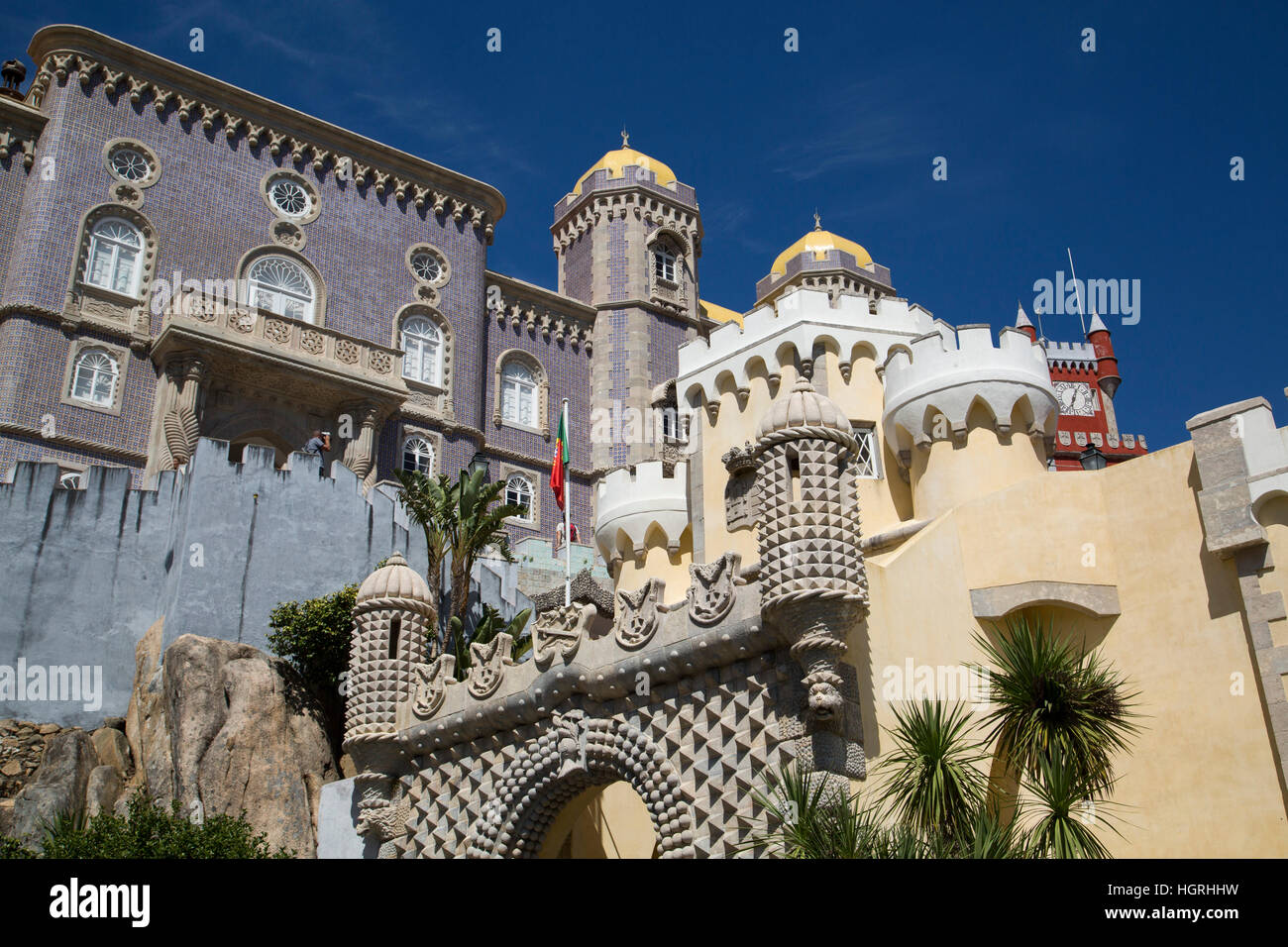 Pena il Palazzo Nazionale, Sintra, Sito Patrimonio Mondiale dell'UNESCO, Portogallo Foto Stock