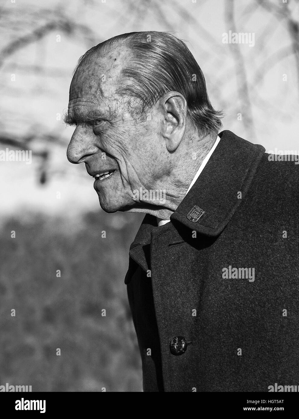 La famiglia reale frequentare la chiesa di Santa Maria Maddalena la Sandringham Estate del Giorno di Natale 2013 con: Prince Phillip dove: Kings Lynn, Regno Unito quando: 11 Dic 2016 Foto Stock