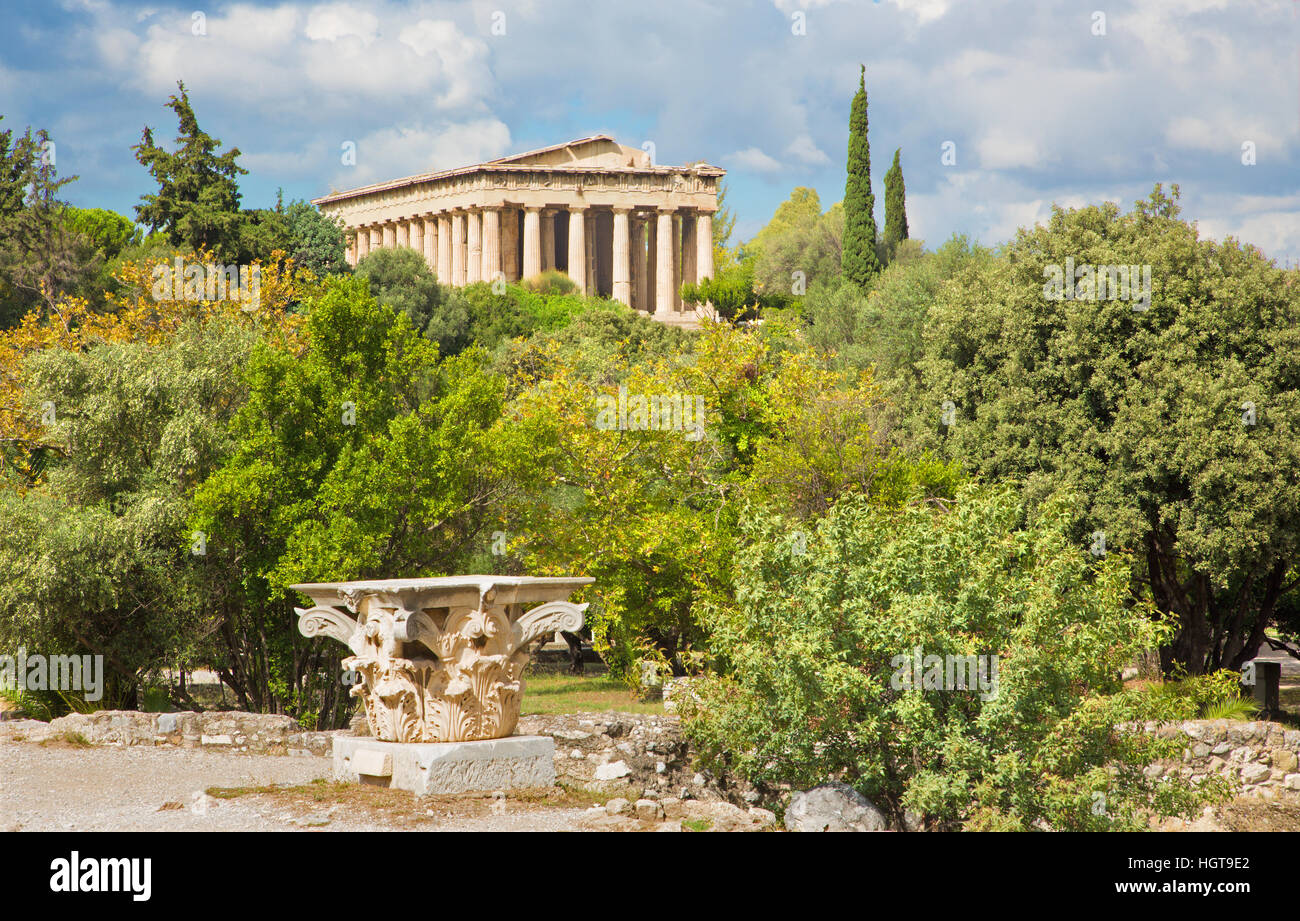 Atene - Tempio di Efesto. Foto Stock