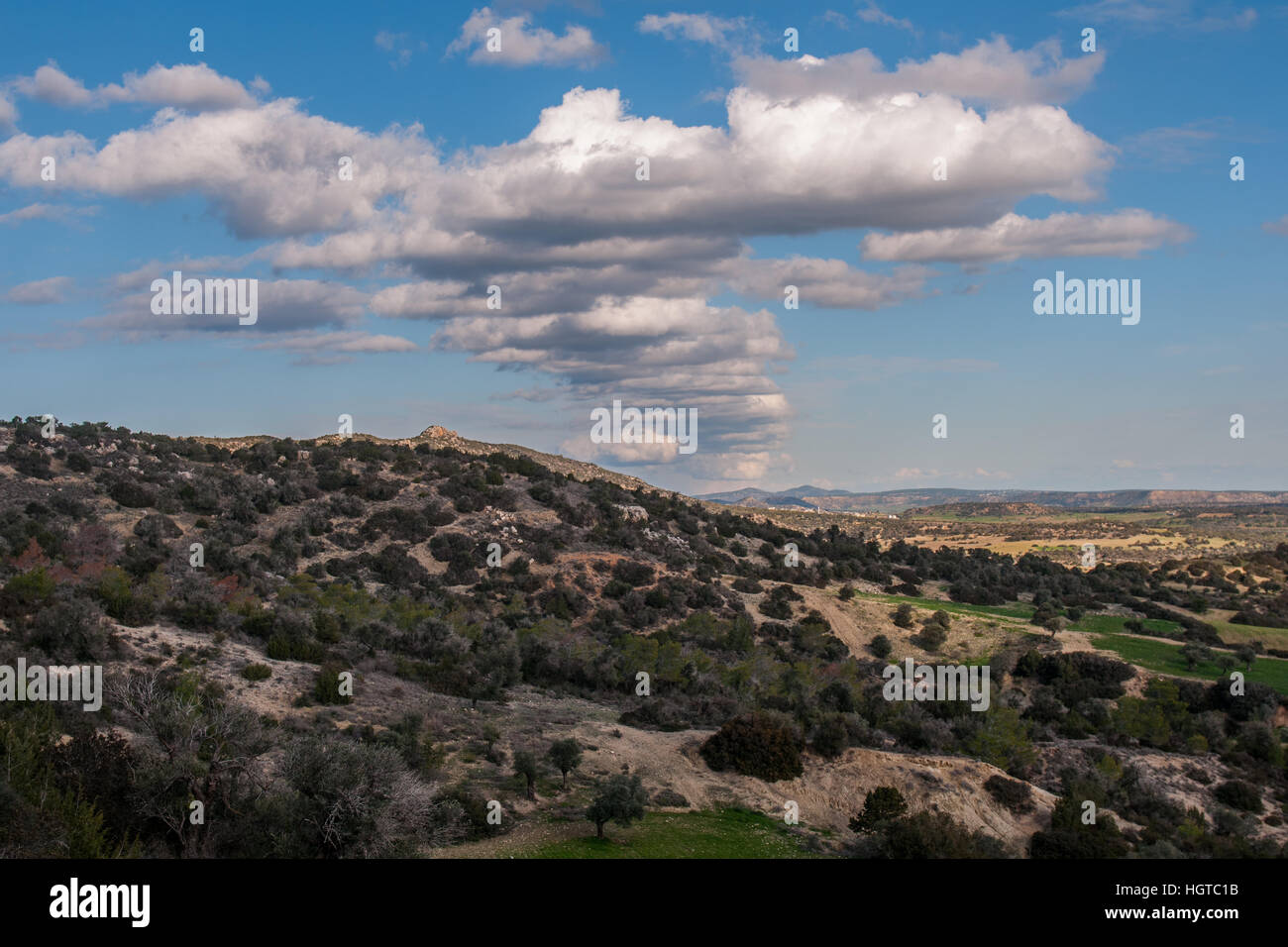 Campagna di Buyukkonuk, la città ecologica nella parte settentrionale di Cipro. Foto Stock