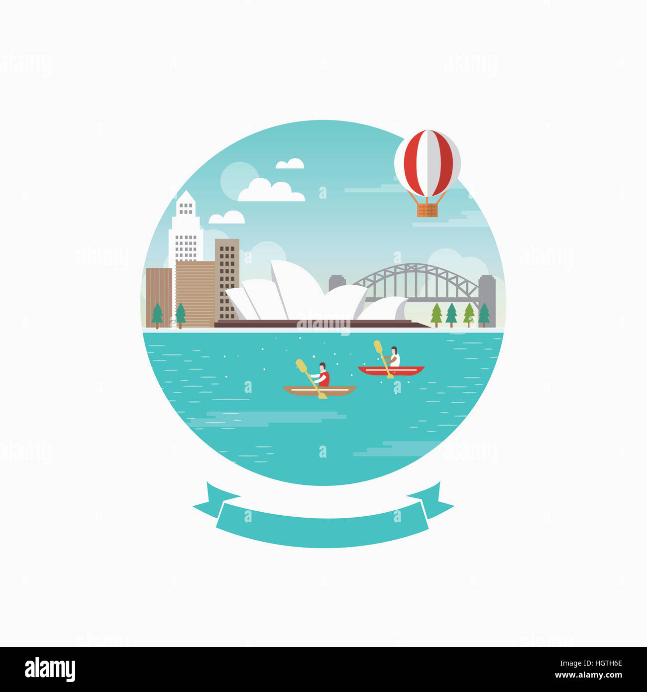 Vista del mare in estate con il Sydney Opera House in Australia Foto Stock