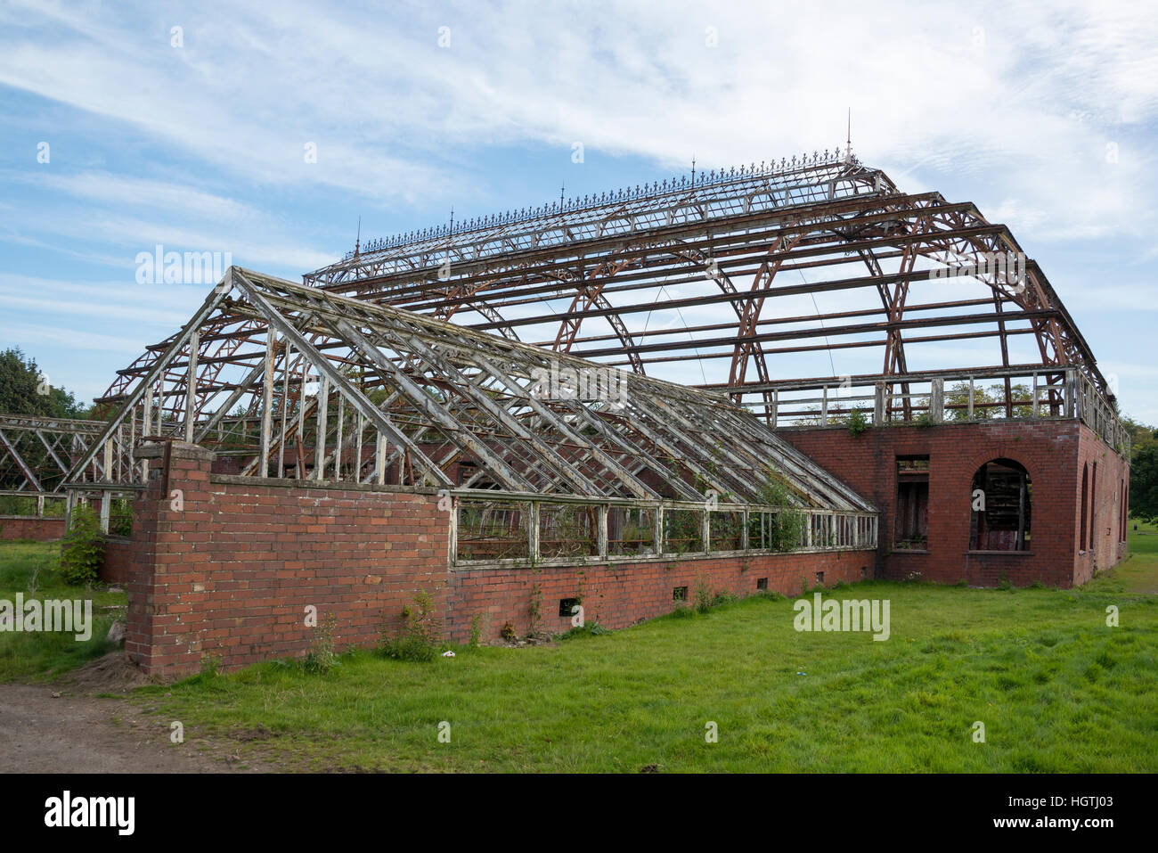 Abbandonati i Giardini Invernali Springburn Park Glasgow Foto Stock