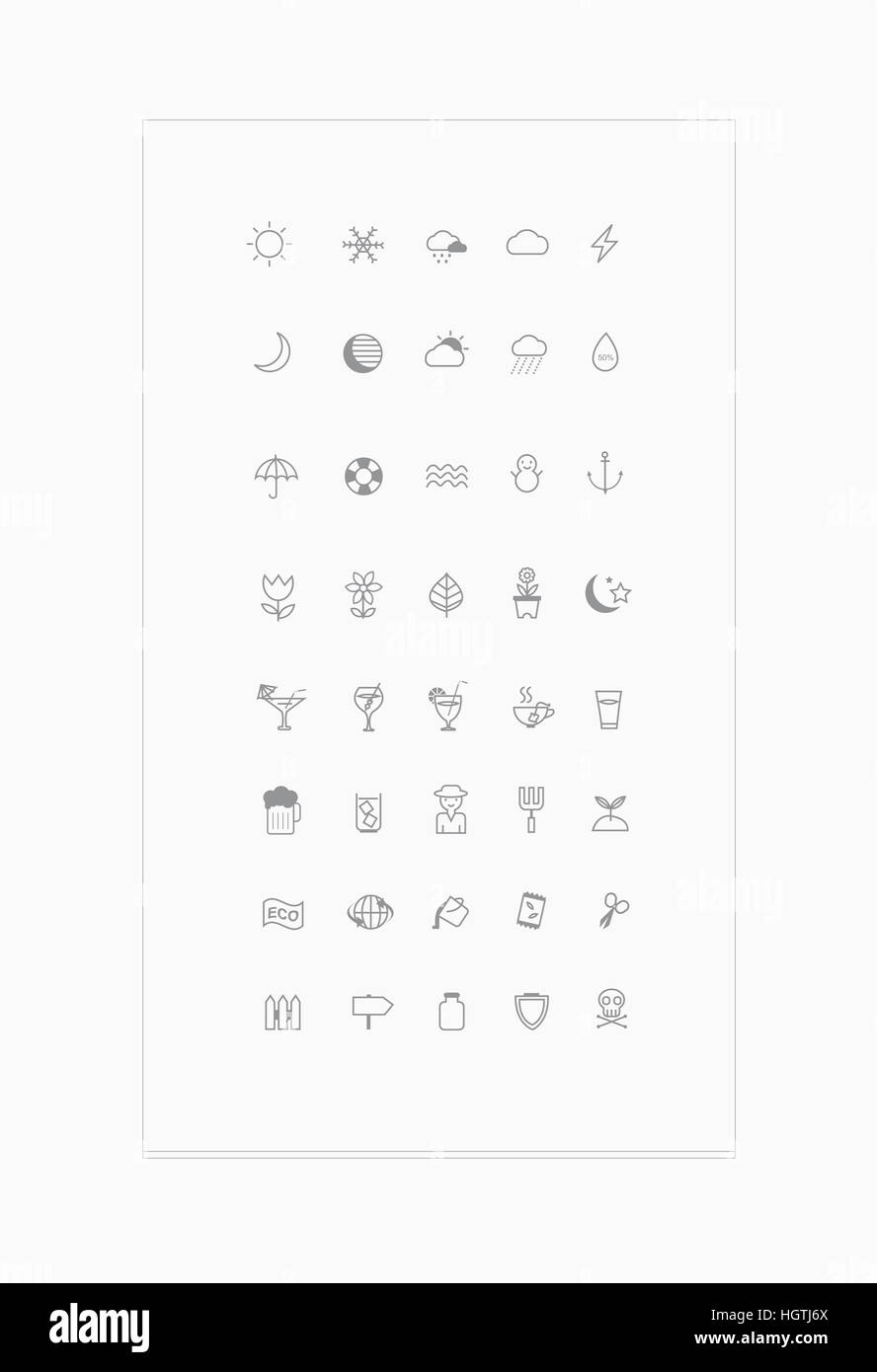 Set di varie icone di linea Foto Stock