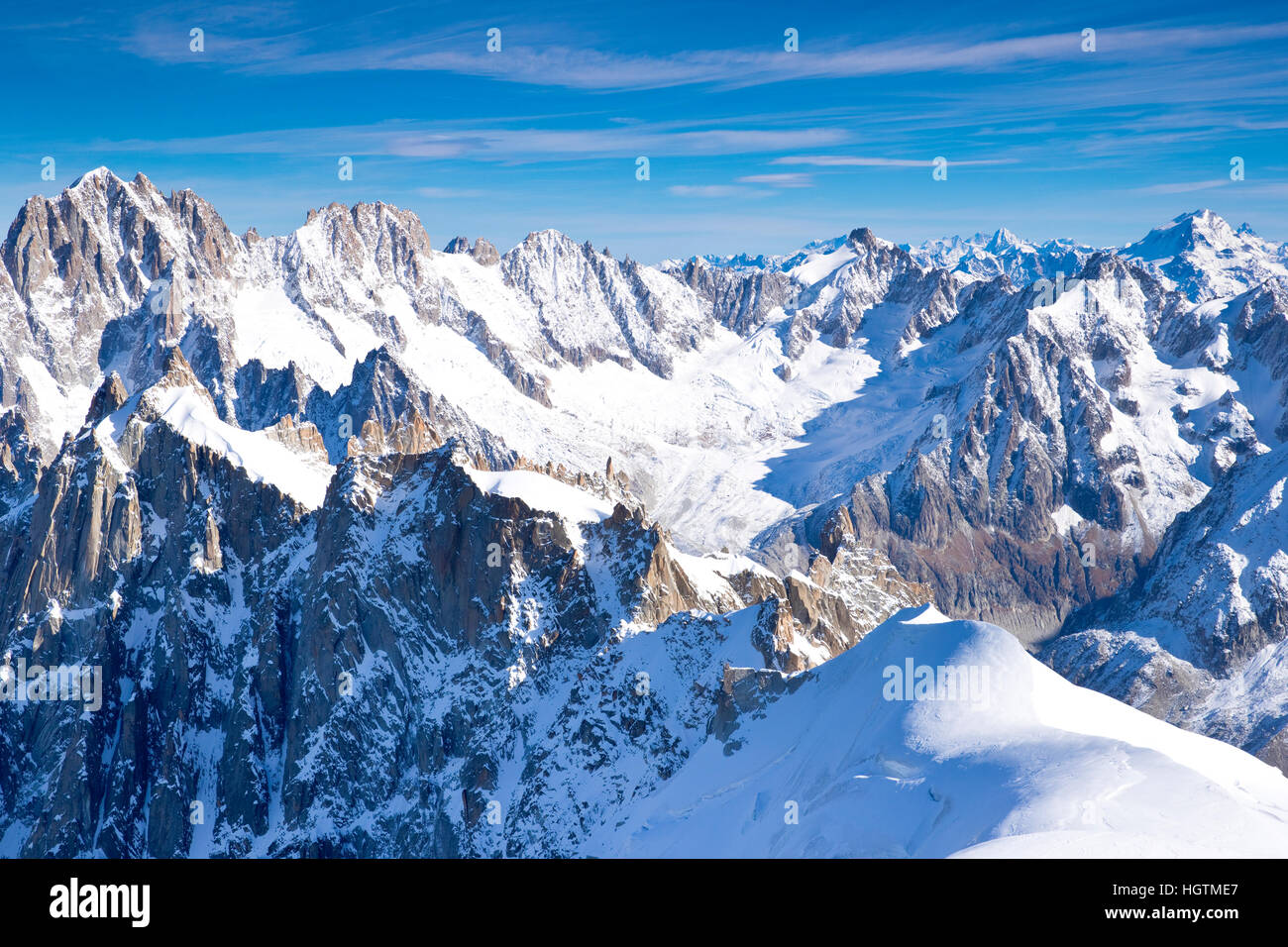 CHAMONIX AIGUILLE DU MIDI massiccio Monte Bianco Alpi Francesi Francia Fotografia Stampa 