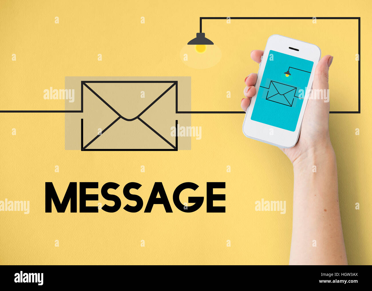 Messaggio di posta elettronica in arrivo il concetto di comunicazione Foto Stock