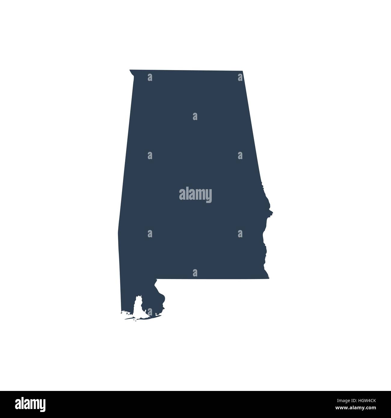 Mappa di Stati Uniti stato Alabama Illustrazione Vettoriale