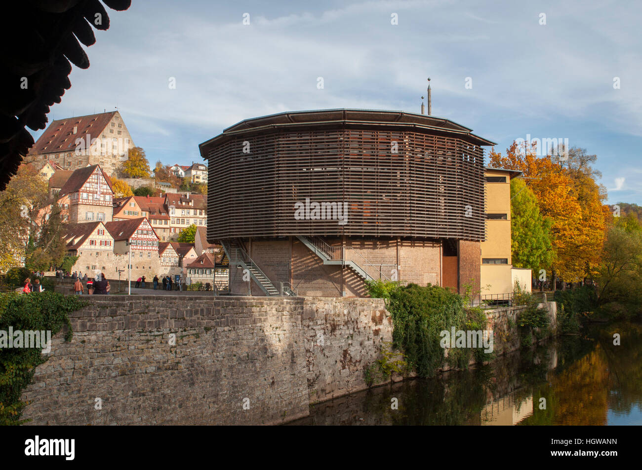 Ex teatro di Schwaebisch Hall chiamato Globe Theatre, Baden-Wuerttemberg, Heilbronn-Franconia, Germania, Schwaebisch Hall, Hohenlohe regione Foto Stock