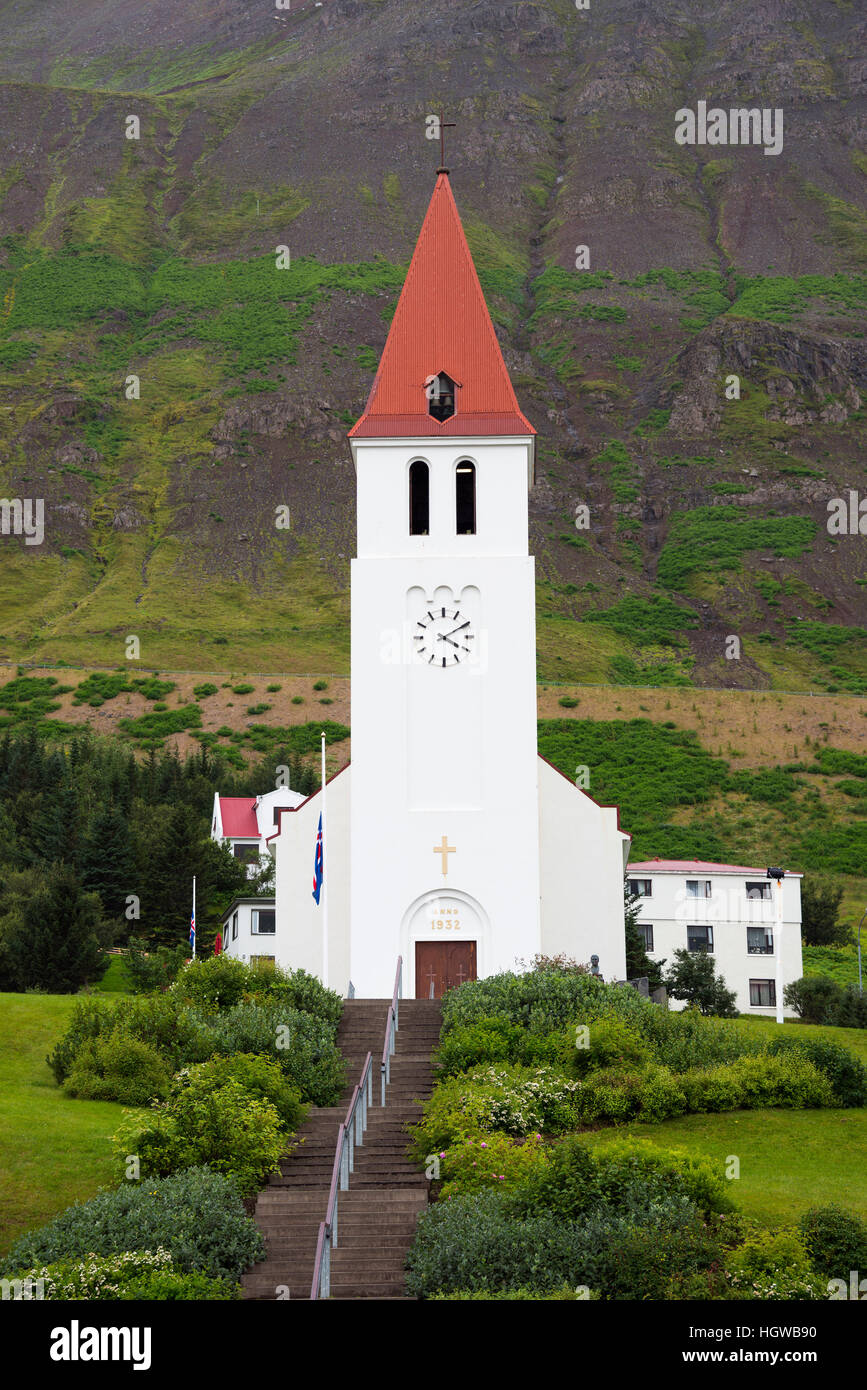 La chiesa, Siglufjörður Affitto, Islanda Foto Stock