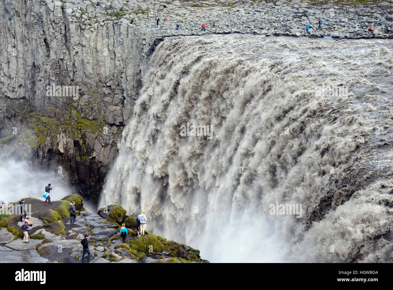 La cascata di Dettifoss, Islanda Foto Stock