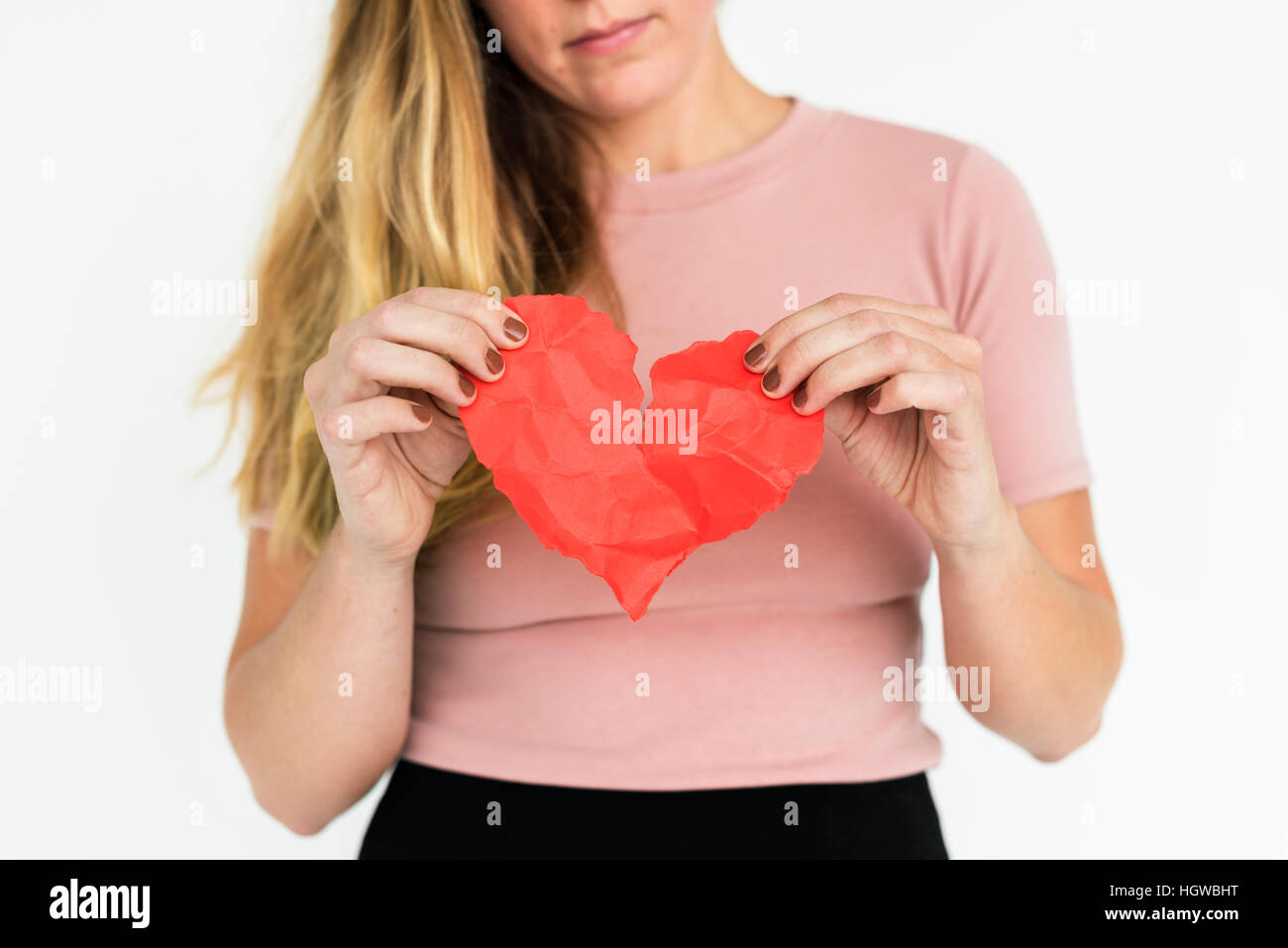 Cuore spezzato tristezza concetto di dolore Foto Stock