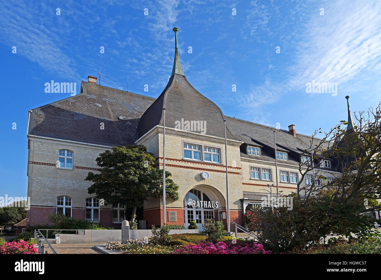 Il Rathaus, Westerland, Sylt, nordfriesische isole, Nordfriesland, Schleswig-Holstein, Germania Foto Stock