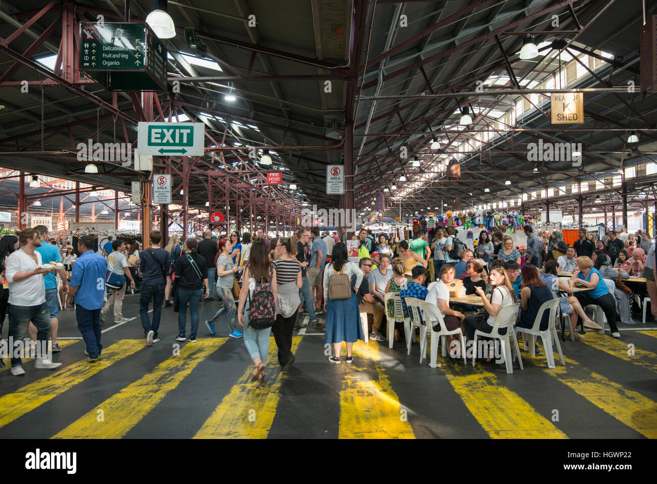 La regina Victoria Summer Night Market, Melbourne Victoria Australia Foto Stock