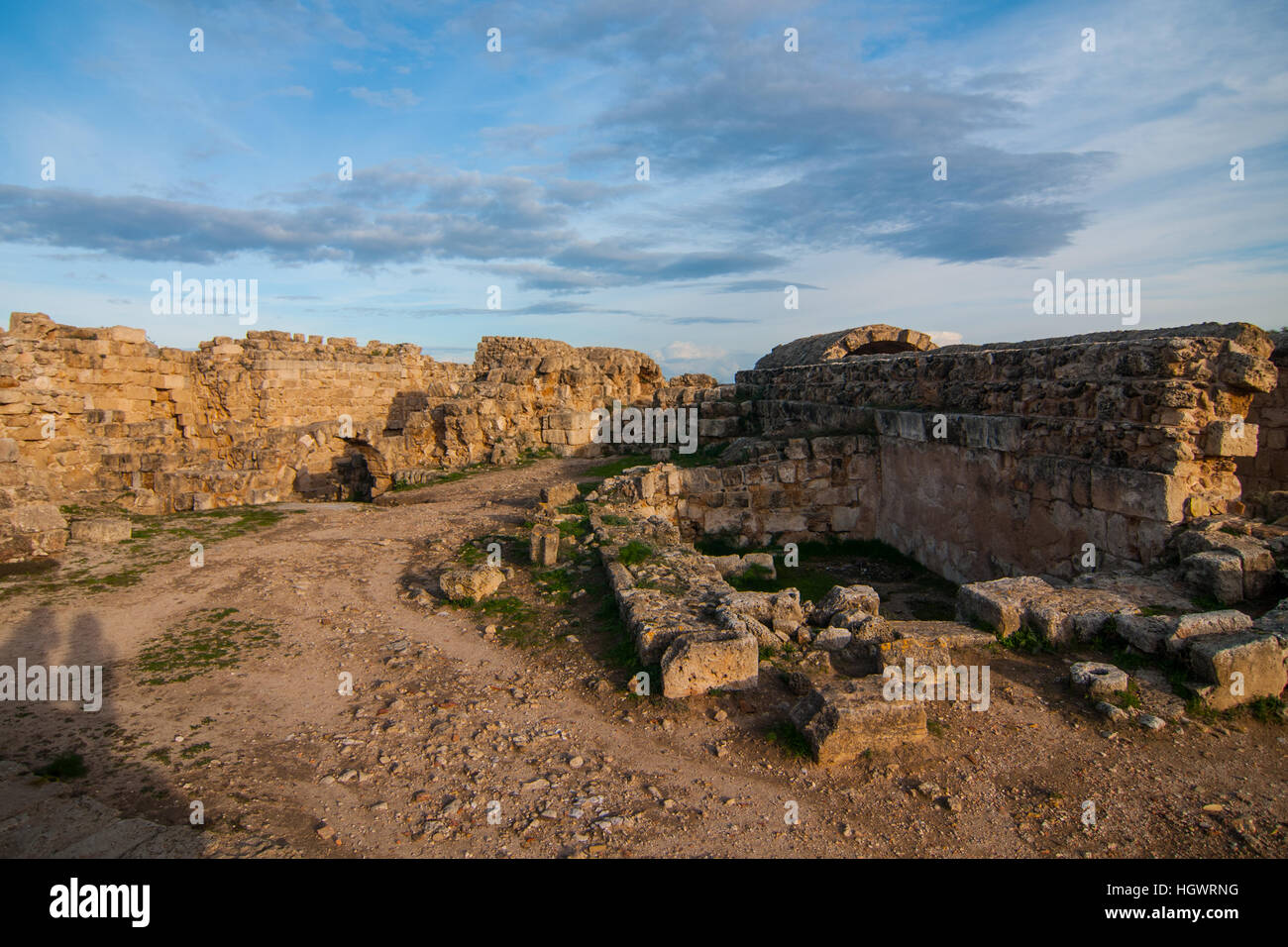 Rovine romane della città di Salamina, vicino a Famagosta, la parte settentrionale di Cipro. Foto Stock