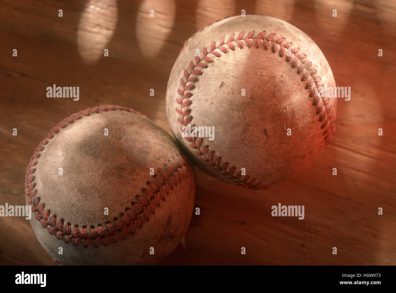 Due palle da baseball Foto Stock