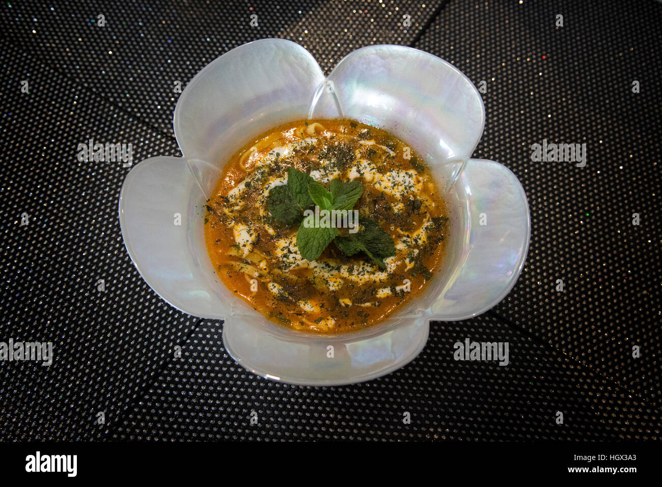 Soup Bowl - con verde menta Foto Stock
