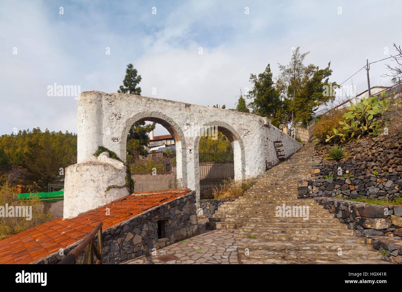 Mulino ad acqua a Vilaflor de Chasna Tenerife Spagna Foto Stock