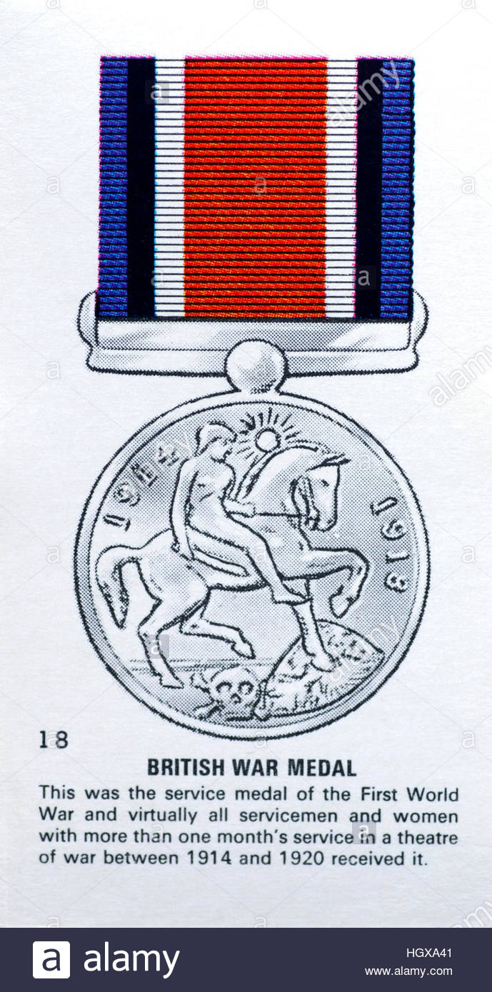 British medaglia di guerra, la prima guerra mondiale medaglia a tutti i soldati e servicewoman che ha visto il servizio attivo in WW1 Foto Stock