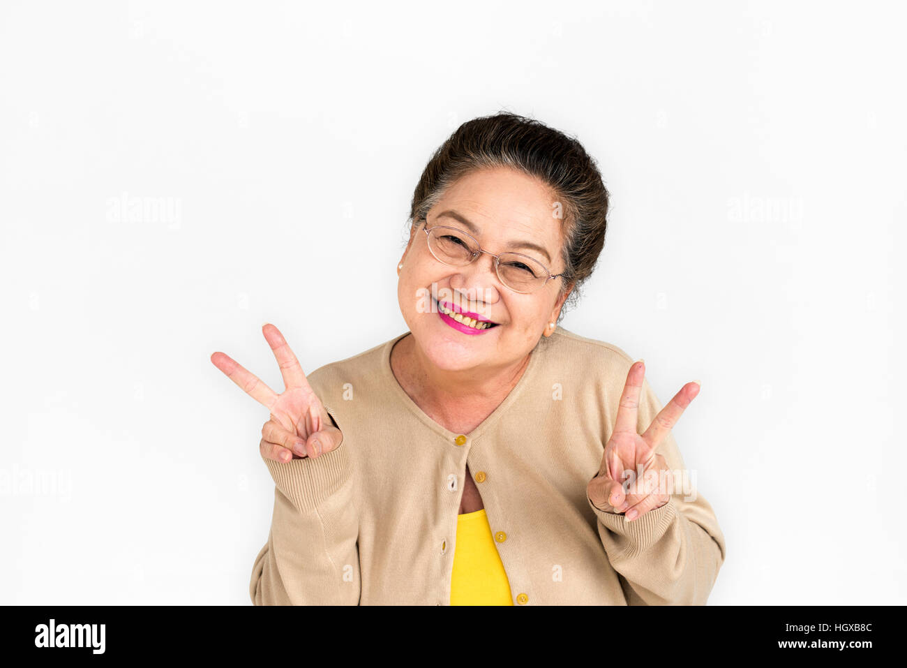 Senior donne adulte sorridendo felice concetto Foto Stock
