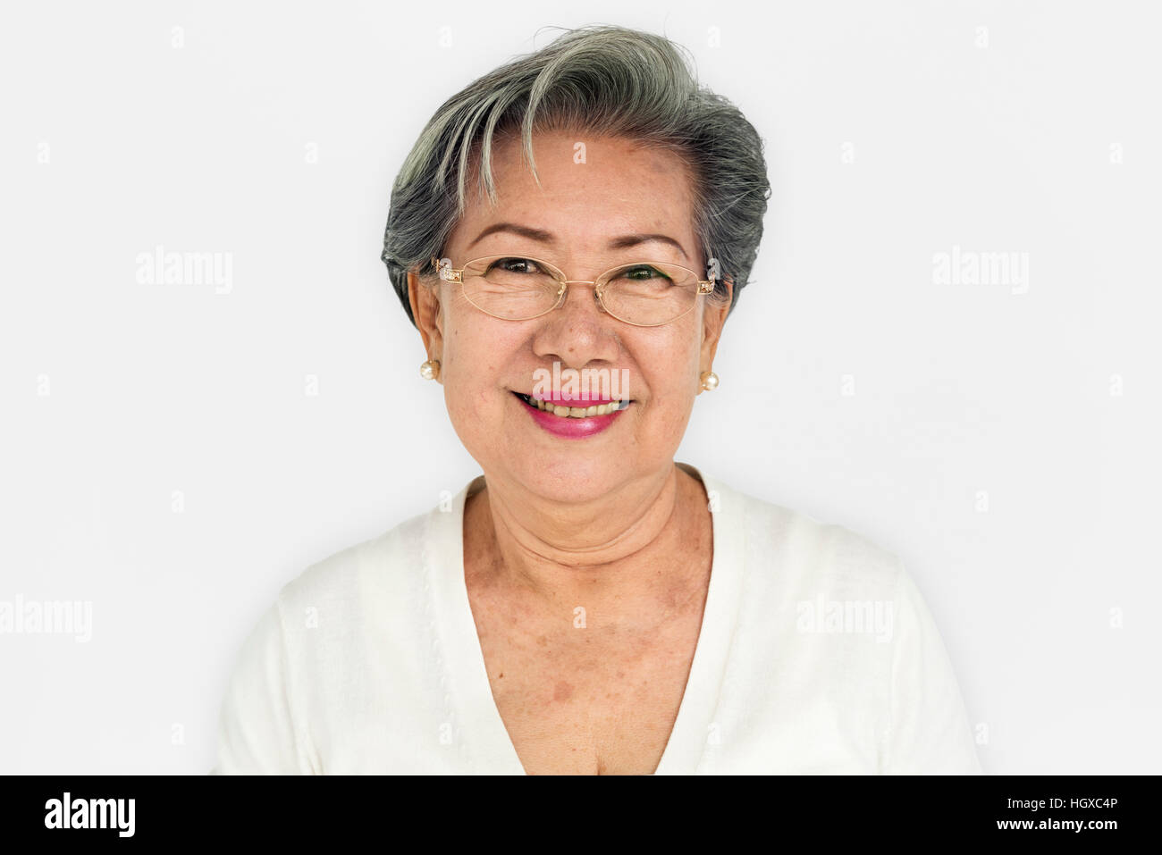 Senior donne adulte sorridendo felice concetto Foto Stock