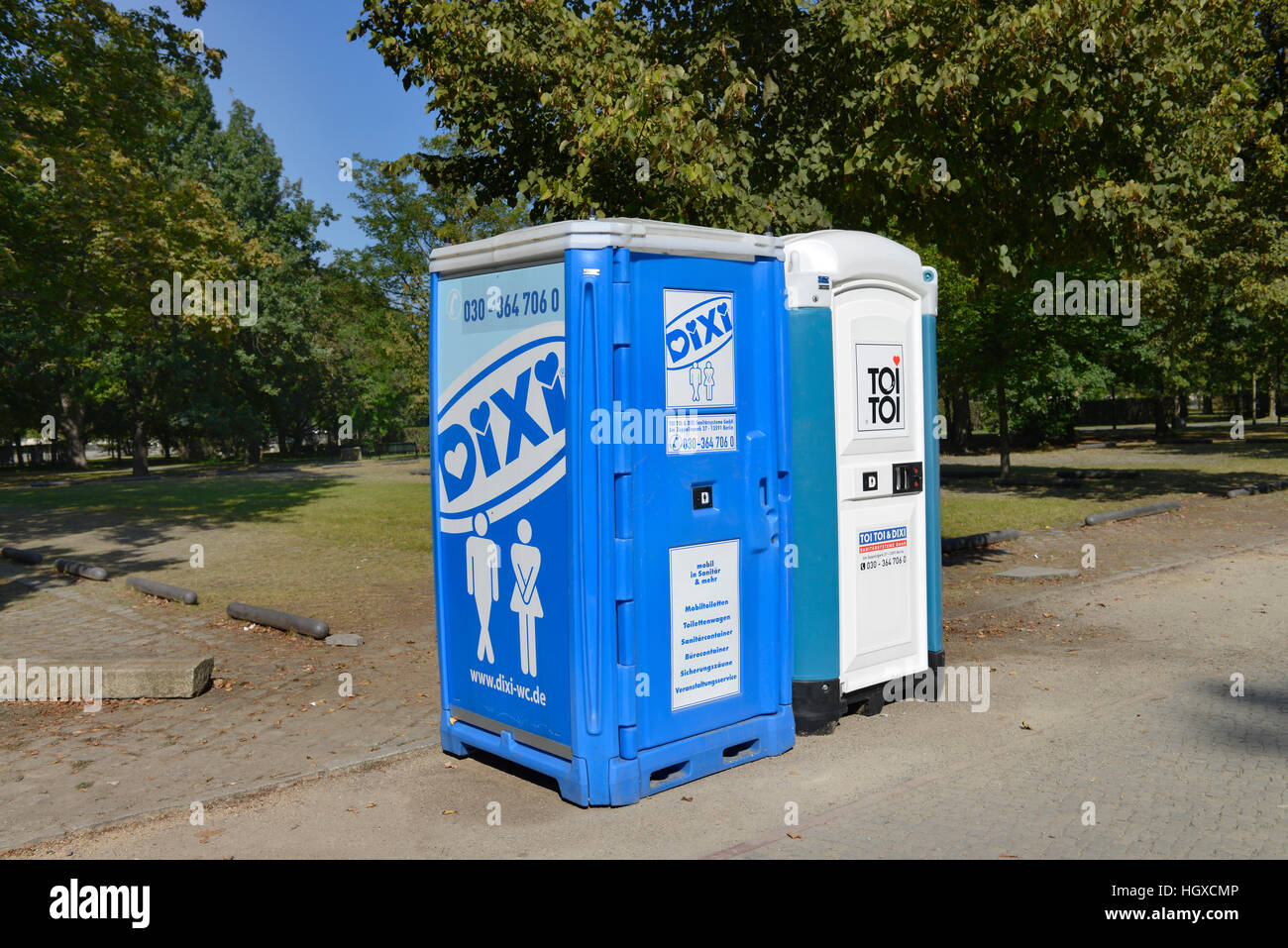 Toiletten, il Tiergarten, nel quartiere Mitte di Berlino, Deutschland, Dixi-Klo Foto Stock