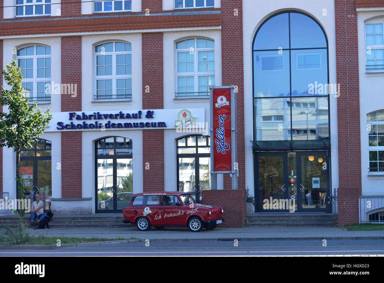, Halloren Schokoladenfabrik, Delitzscher Strasse, Halle an der Saale, Sachsen-Anhalt, Deutschland Foto Stock