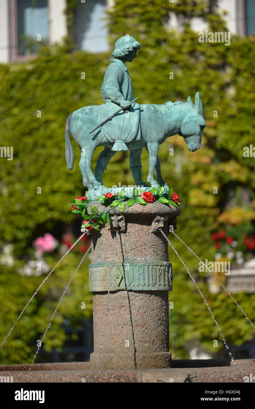 Eselbrunnen, Alter Markt, Halle an der Saale, Sachsen-Anhalt, Deutschland Foto Stock