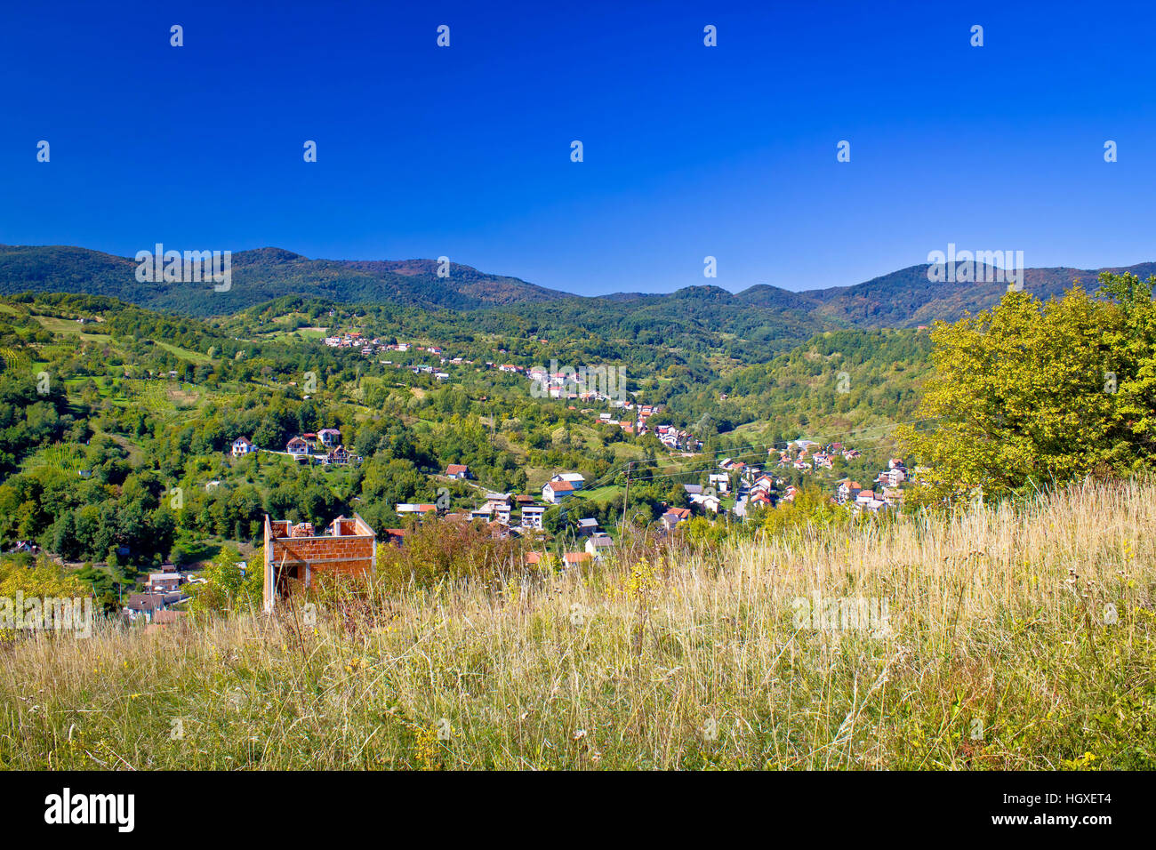 Zagabria hillside zona verde natura, Cucerje, Croazia Foto Stock