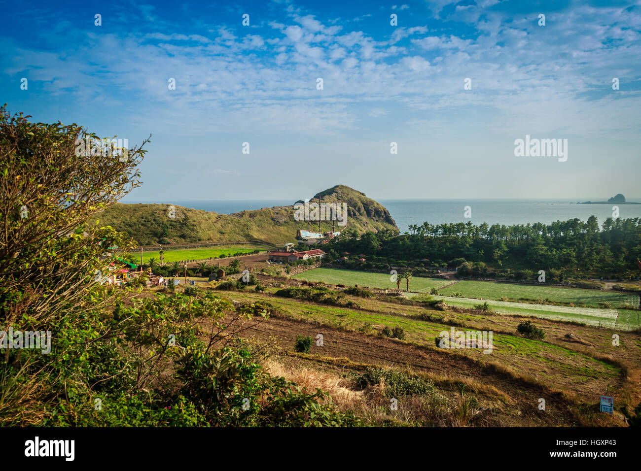 Jeju Island, Corea del Sud - 12 novembre: il turista ha visitato il tempio Sanbanggulsa che si trova sulla Montagna Sanbangsan. Sulla strada per la grotta con il tempio Foto Stock