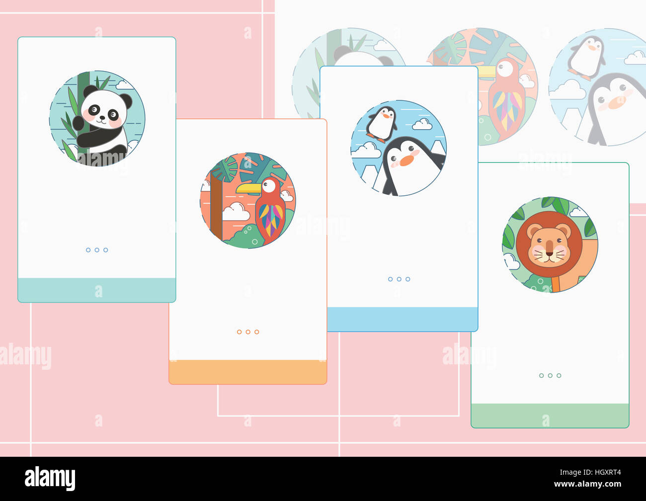 Le pagine web con animali Foto Stock