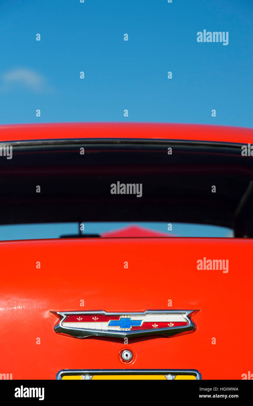 1955 Chevrolet posteriore auto astratta. Classic American car Foto Stock