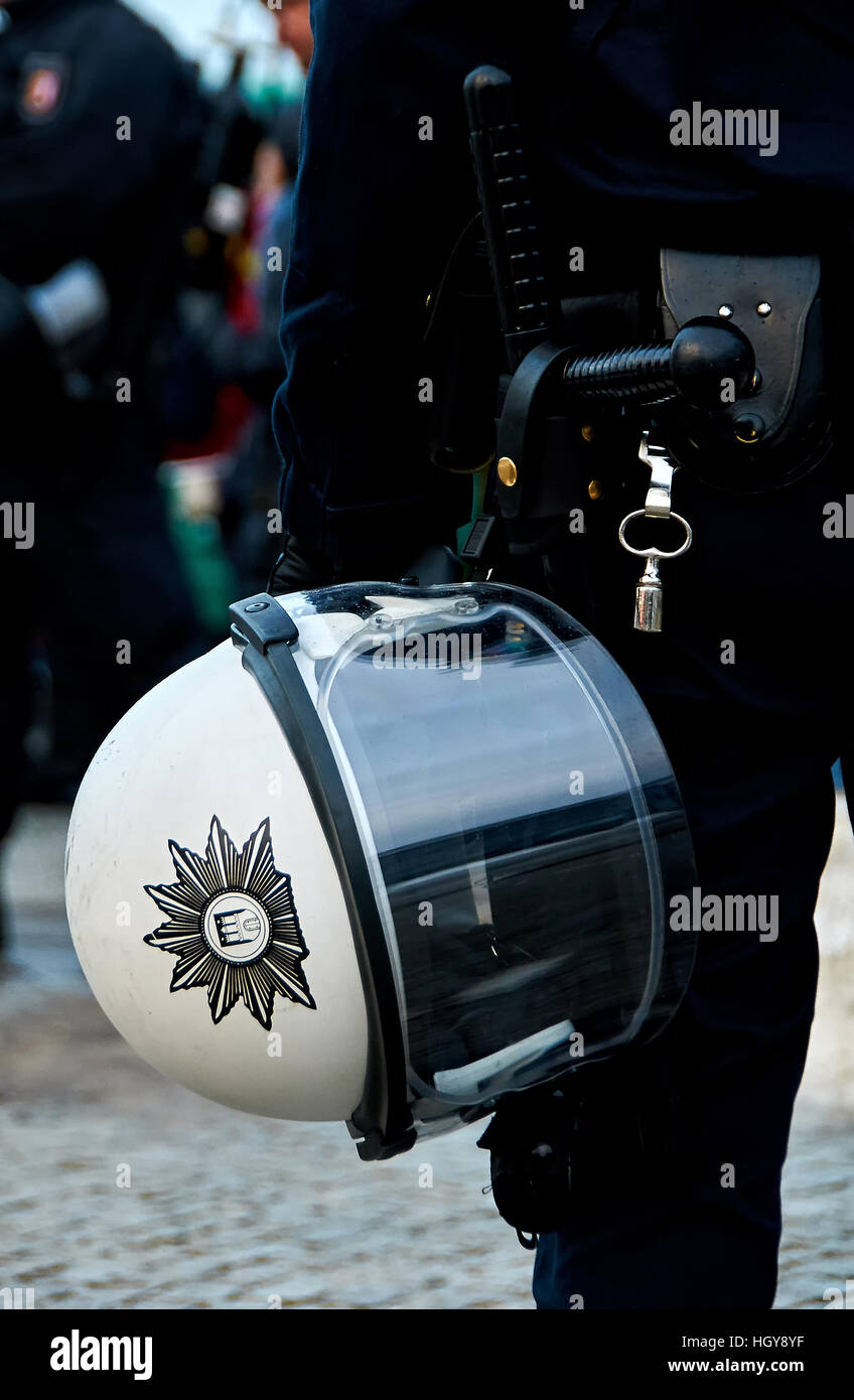 Polizei Helm Foto Stock