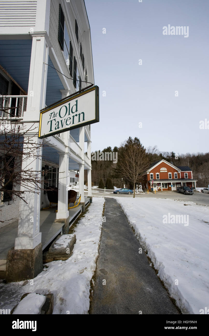 La vecchia taverna in Grafton, Vermont. L'inverno. Foto Stock