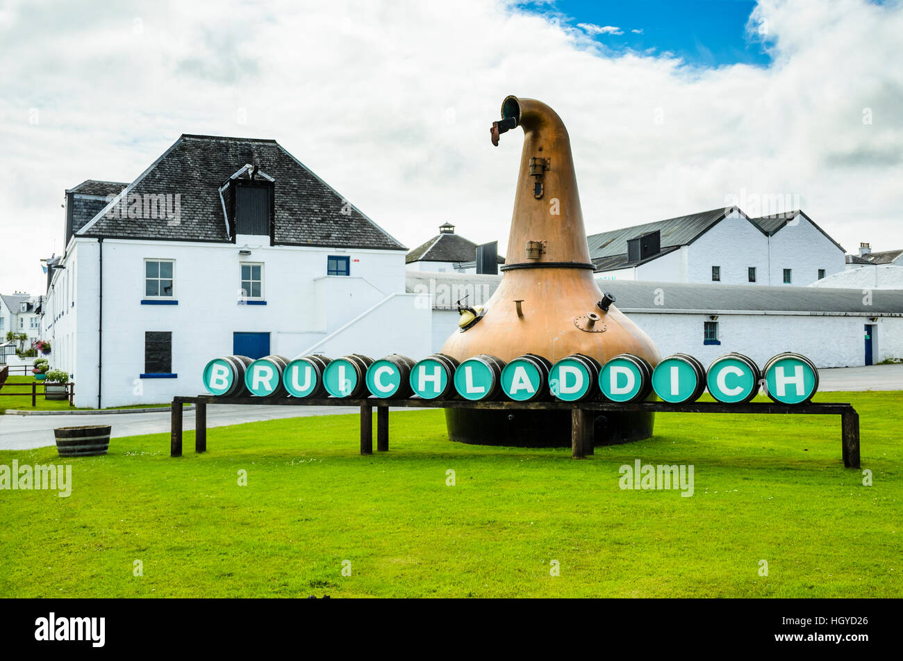 Bruichladdich distilleria sull'isola di Islay Scozia Scotland Foto Stock