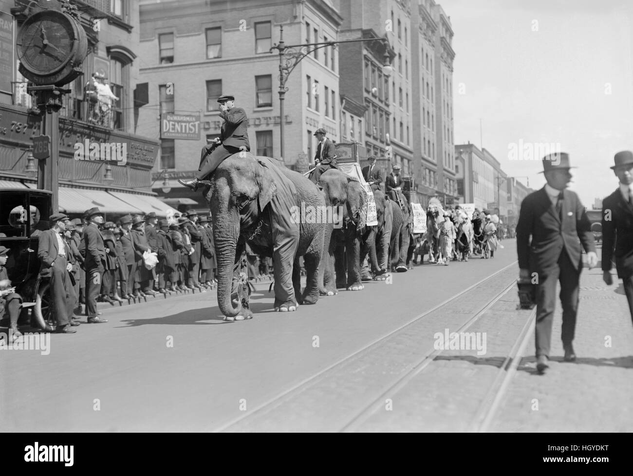 Circus Parade, la città di New York, New York, Stati Uniti d'America, Bain News Service, Aprile 1920 Foto Stock