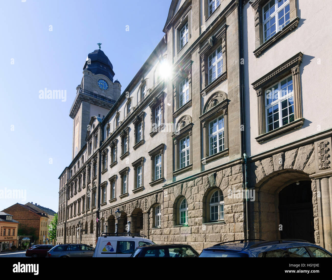 Plauen: Nuovo Municipio, Vogtland, Sassonia, Sassonia, Germania Foto Stock