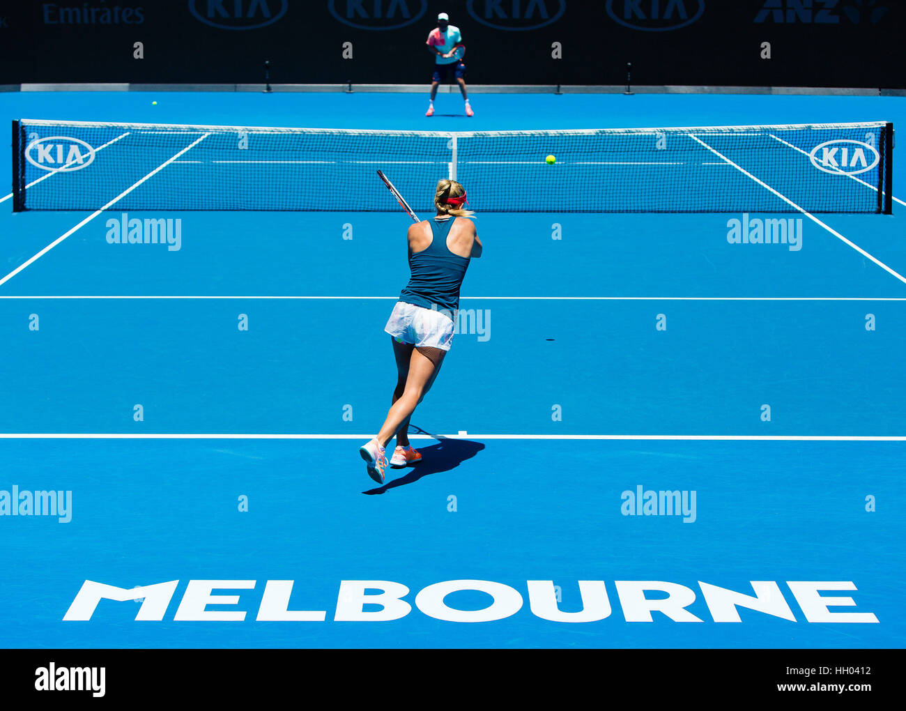 Angelique Kerber della Germania durante il 2017 Open di Australia a Melbourne Park, Australia Foto Stock