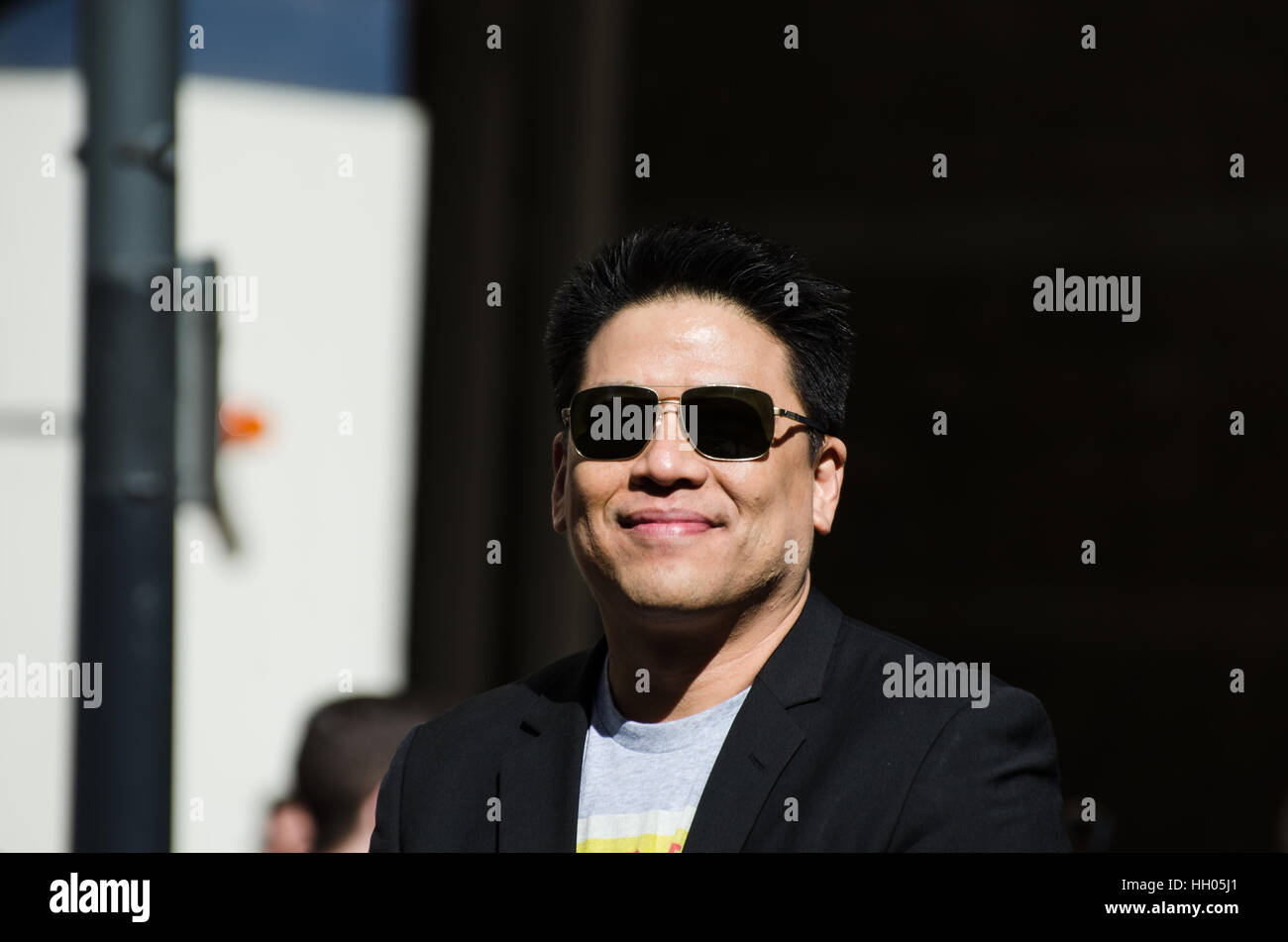 Calgary, Alberta, Canada, 24 Aprile 2014: Fumetto e Entertainment Expo Parade Garrett Wang aka Harry Kim di Star Trek Voyager Foto Stock