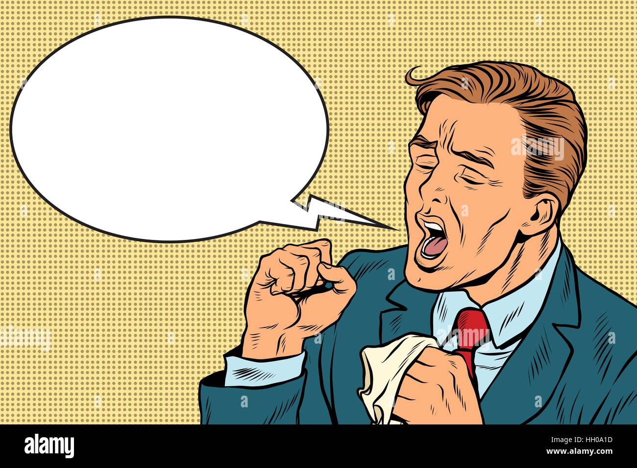 Uomo malato la tosse Illustrazione Vettoriale