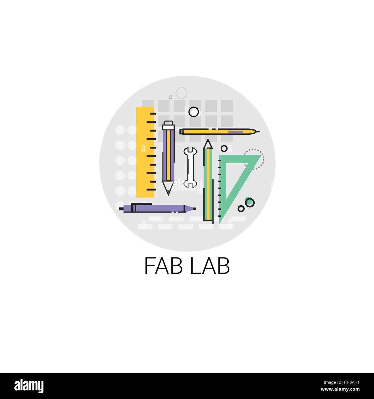 Fab Lab tecnologia moderna icona di dispositivo Illustrazione Vettoriale