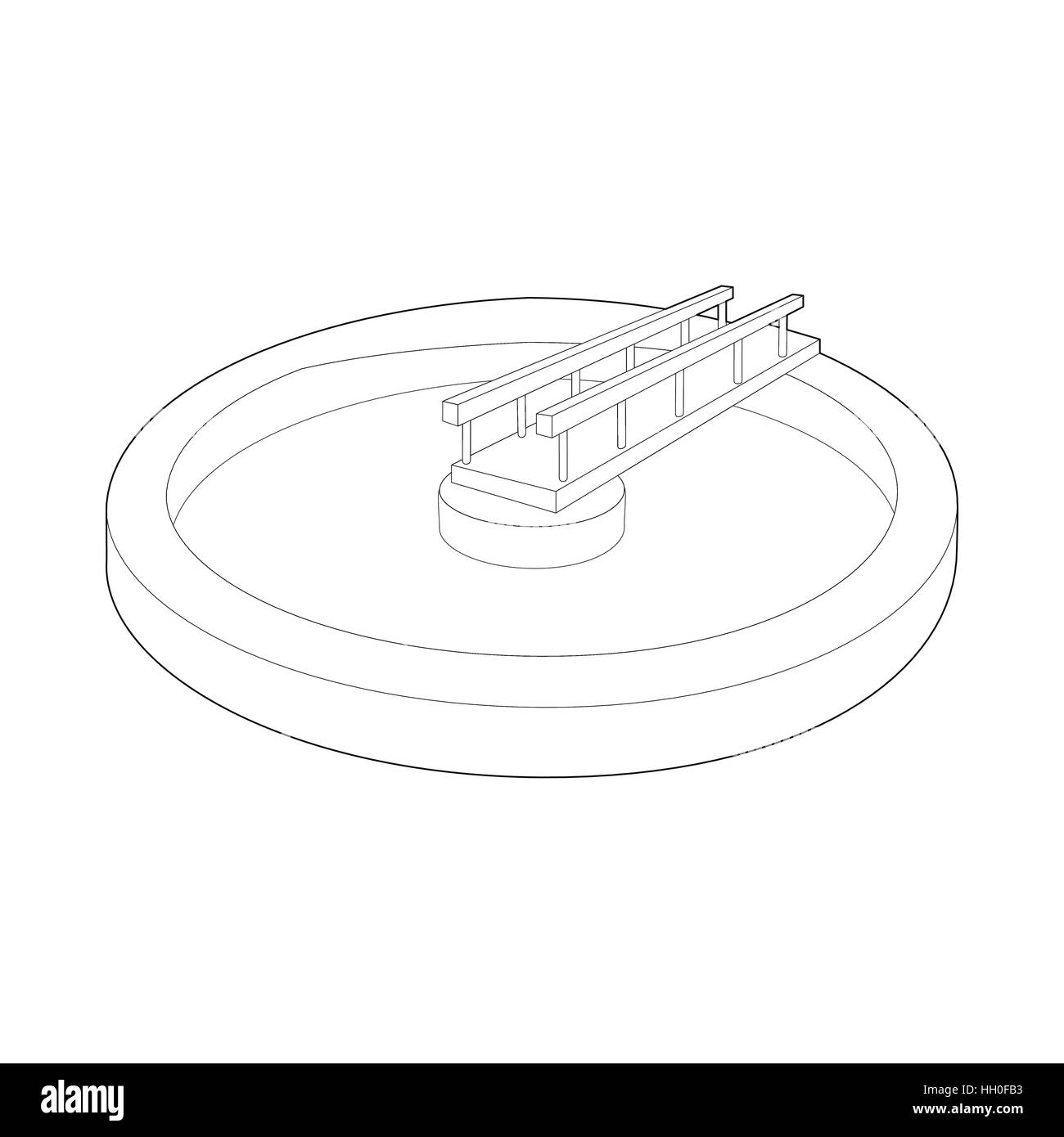 Piscina rotonda icona, stile contorno Illustrazione Vettoriale