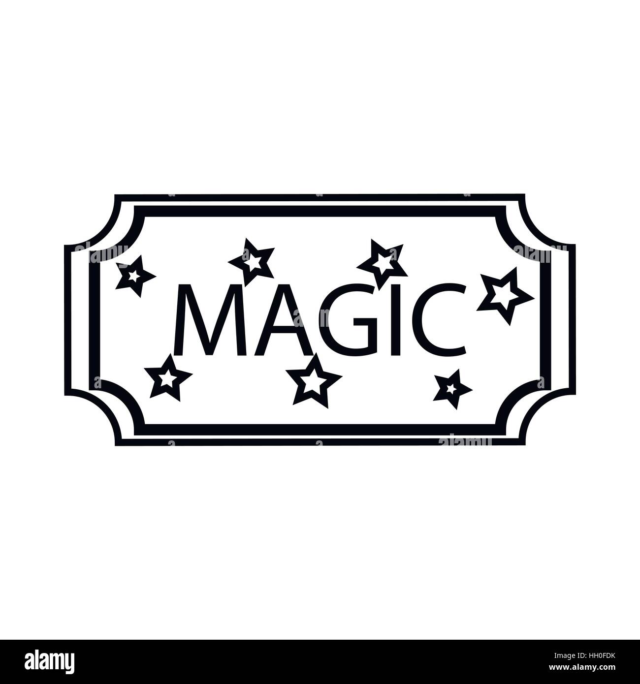 Segno icona magic, stile contorno Illustrazione Vettoriale