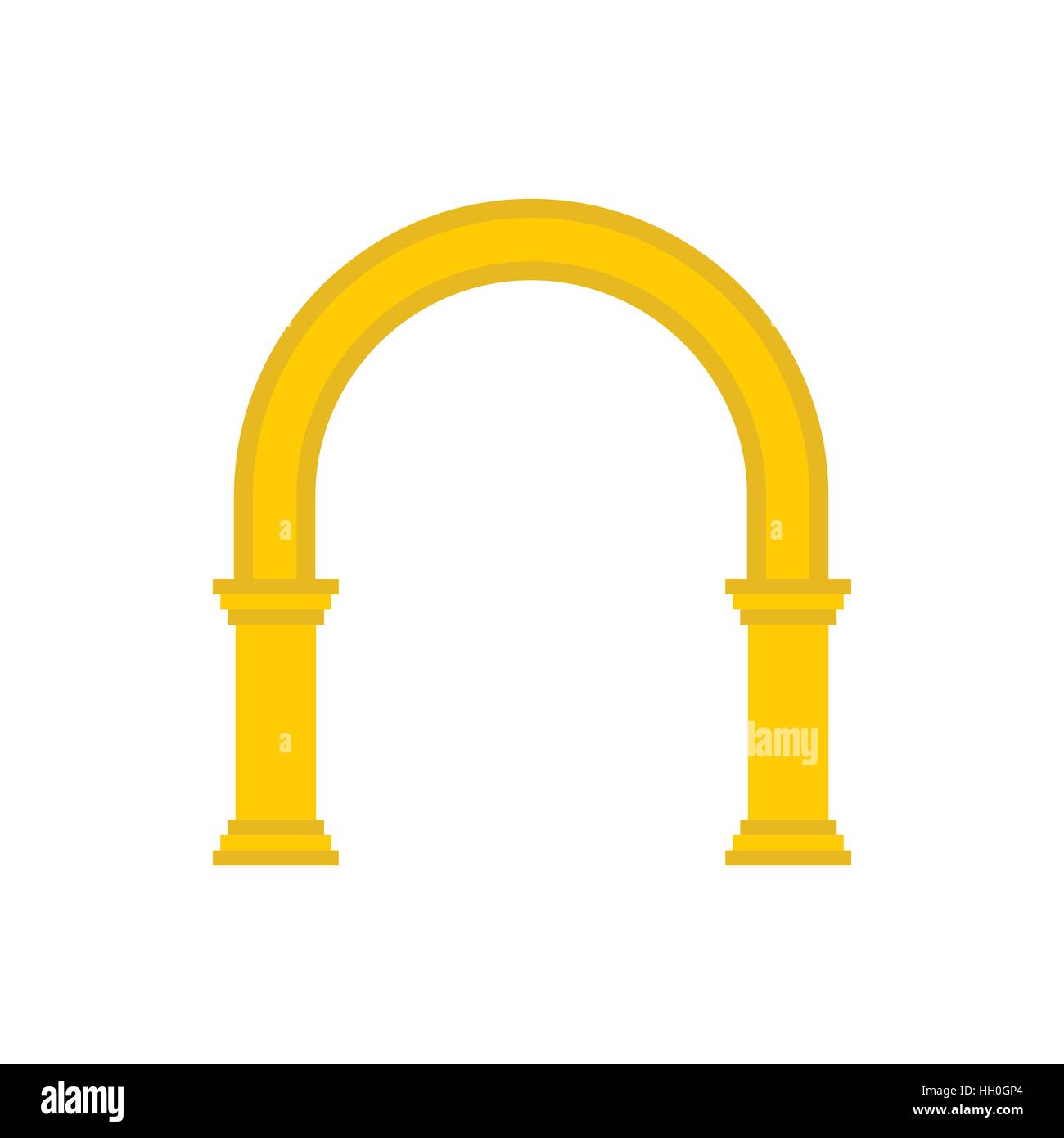 Golden arch icona in stile piatto Illustrazione Vettoriale