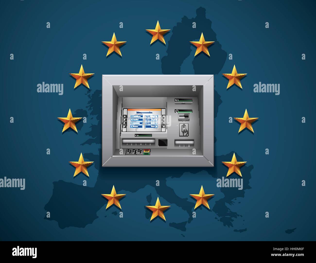 ATM - Automated Teller Machine - Concetto di cassa Illustrazione Vettoriale