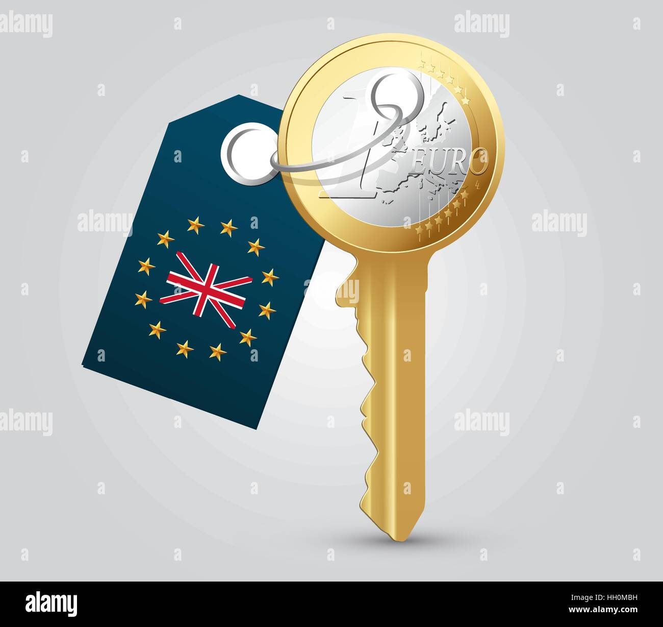 Euro come una chiave - il denaro europeo concept Illustrazione Vettoriale